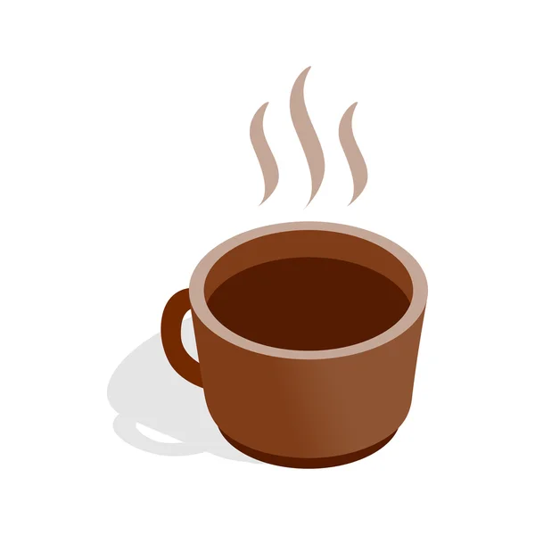 Cup of hot drink icon, isometric 3d style — Stock Vector