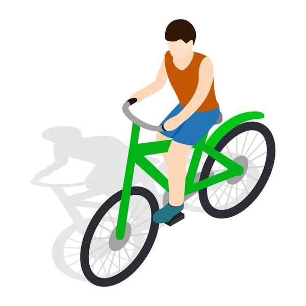 自転車乗ってバイク アイコン、等角投影の 3d スタイル — ストックベクタ