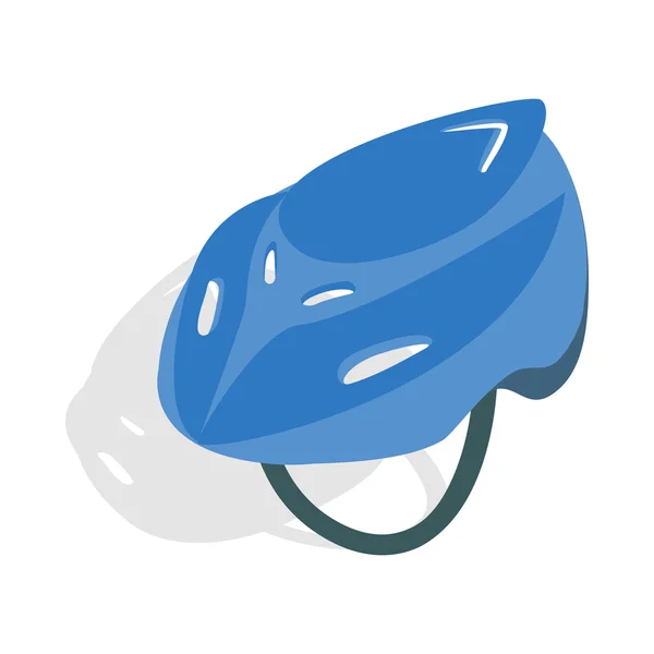 Icono de casco de bicicleta azul, estilo isométrico 3d — Vector de stock