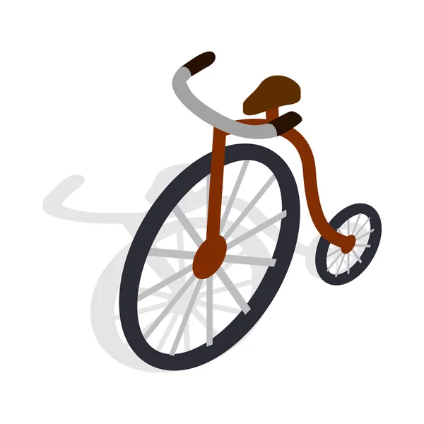 Highwheel fiets pictogram, isometrische 3D-stijl — Stockvector
