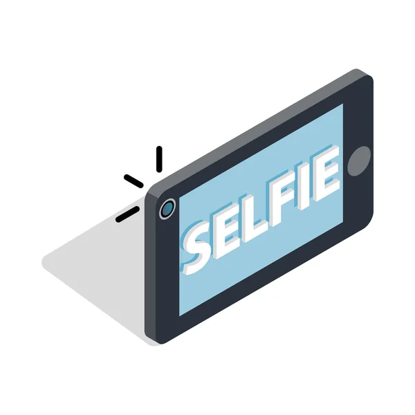 Parola selfie sull'icona di uno smartphone — Vettoriale Stock