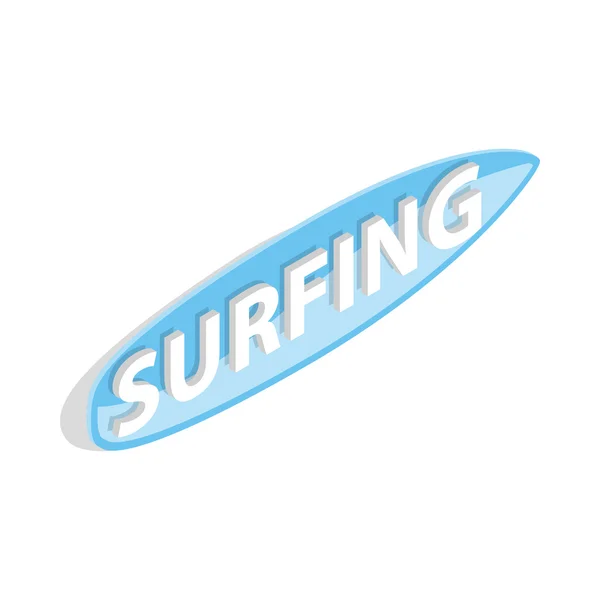 Palavra de surf em um ícone de prancha — Vetor de Stock