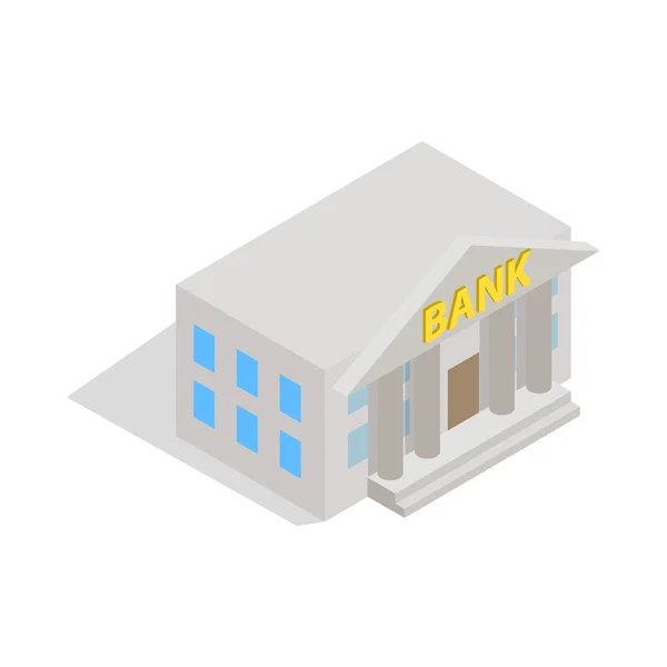 Ikone für Bankgebäude, isometrischer 3D-Stil — Stockvektor