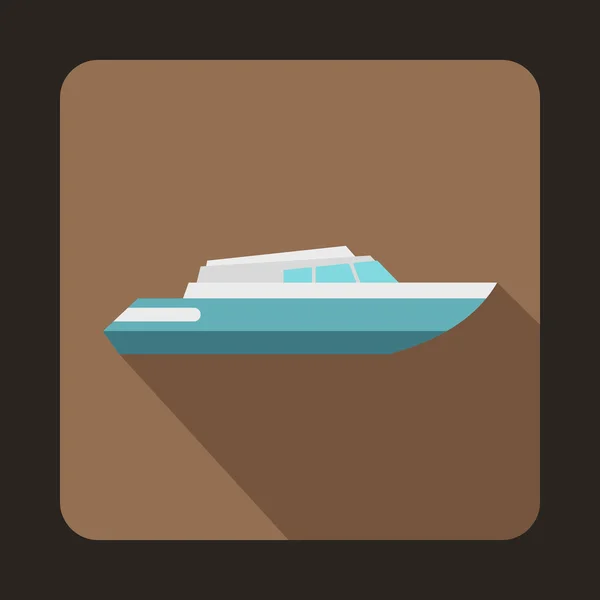 Planing powerboat icon, flat style — Stock Vector