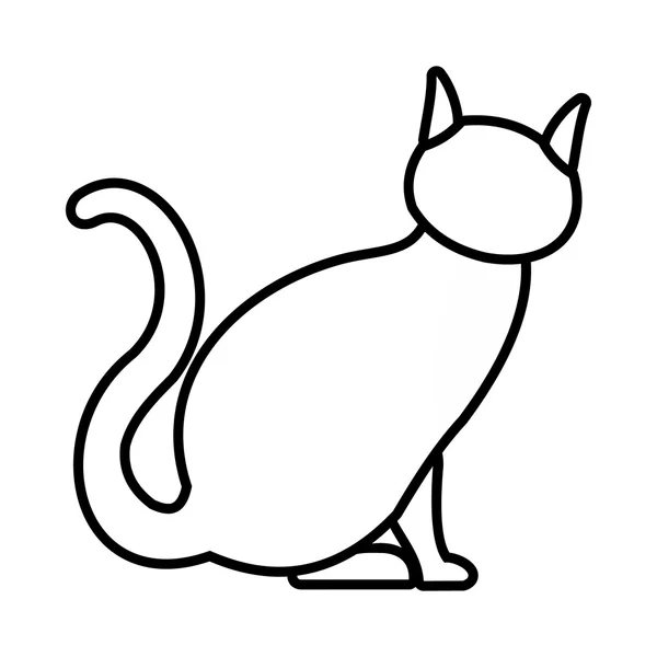 Cat icon, outline style — Stock Vector