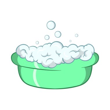 Yeşil Bebek banyo köpüğü simgesi, karikatür tarzı ile