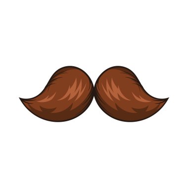 Retro hipster bıyık simgesi, karikatür tarzı