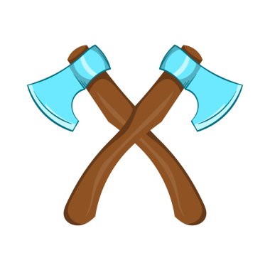 İki çapraz eksen simgesini, karikatür tarzı