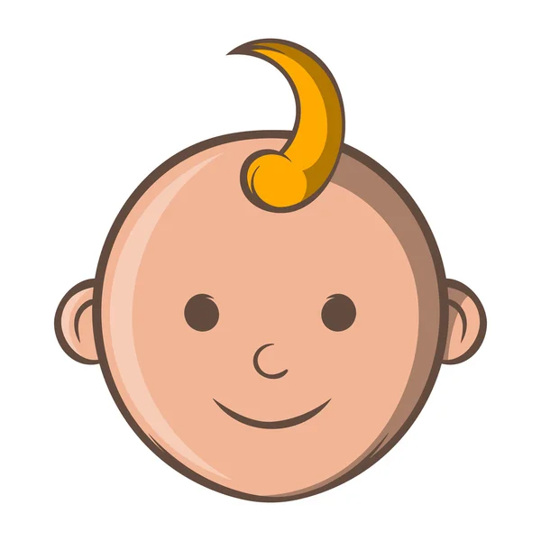 Ícone do rosto do bebê, estilo dos desenhos animados — Vetor de Stock