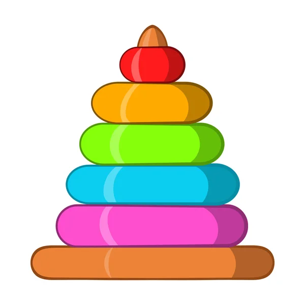 Kinder bunte Pyramide Symbol, Cartoon-Stil — Stockvektor