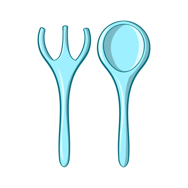 宝贝的汤匙和叉子图标，卡通风格 — 图库矢量图片