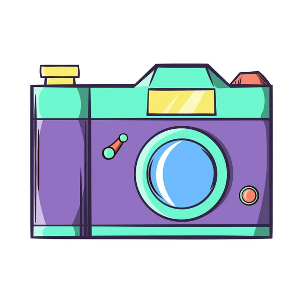 Иконка фотокамеры Retro hipster, стиль карикатуры — стоковый вектор