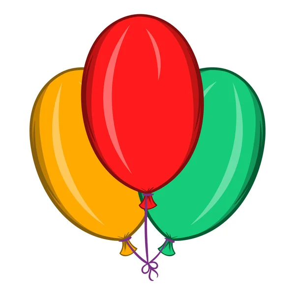 Icono de globos coloridos, estilo de dibujos animados — Vector de stock