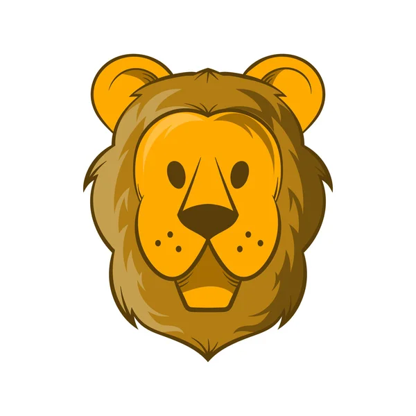 Cabeza de icono de león, estilo de dibujos animados — Vector de stock