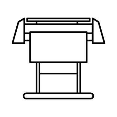 Geniş formatlı mürekkep püskürtmeli yazıcı simgesi, anahat stili