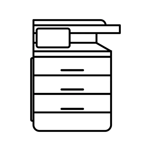 Dispositivo polivalente, fax, fotocopiadora e icono del escáner — Vector de stock