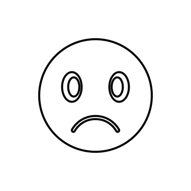 Üzgün ifade simgesi, anahat stili