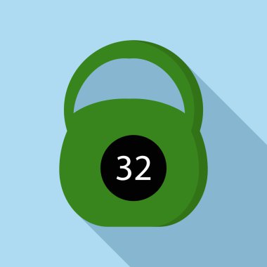 Yeşil kettlebell simgesi, düz stil