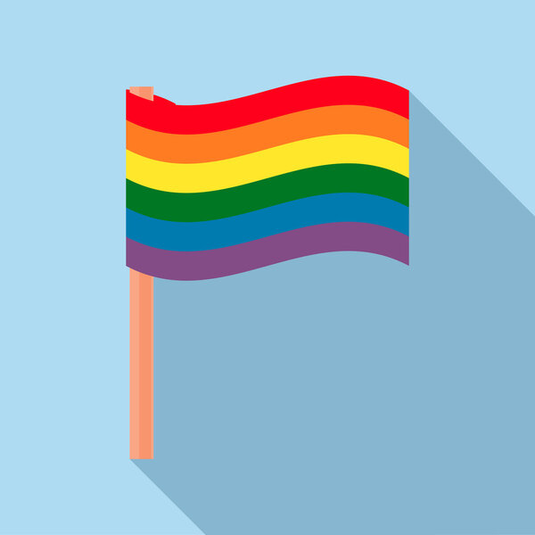 Rainbow flag icon in flat style