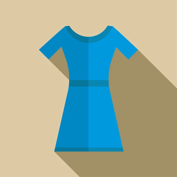 Modré šaty ikona v plochý — Stockový vektor