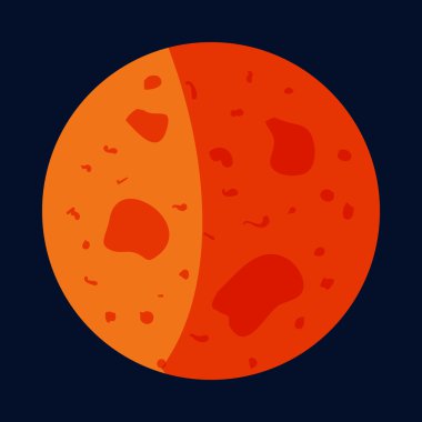 Gezegen Mars simgesi, karikatür tarzı