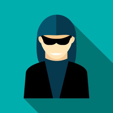 Hacker simgesi, düz stil