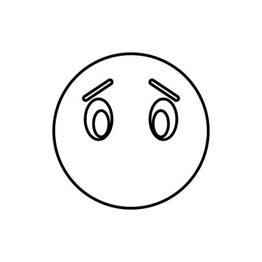 İfade olmadan ağız simgesi, anahat stili