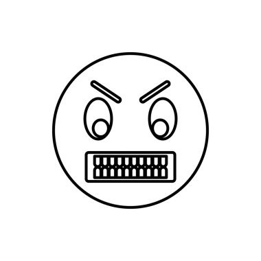 Kızgın ifade simgesi, anahat stili