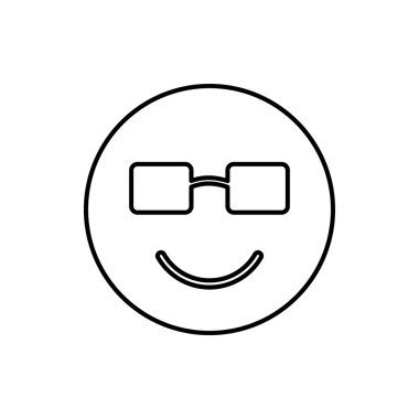 Güneş gözlüğü simgesini ifade gülümseyen, anahat stili