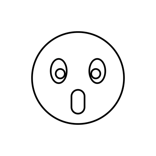 Émoticône effrayé avec icône à bouche ouverte — Image vectorielle