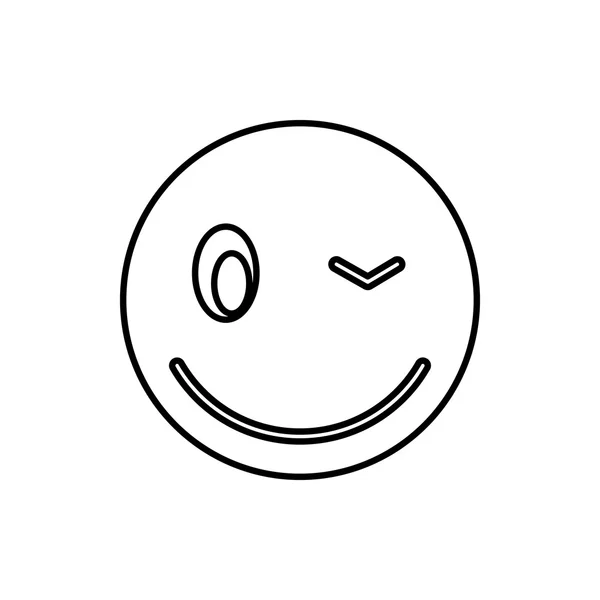 Ícone de emoticon eyewink, estilo esboço — Vetor de Stock