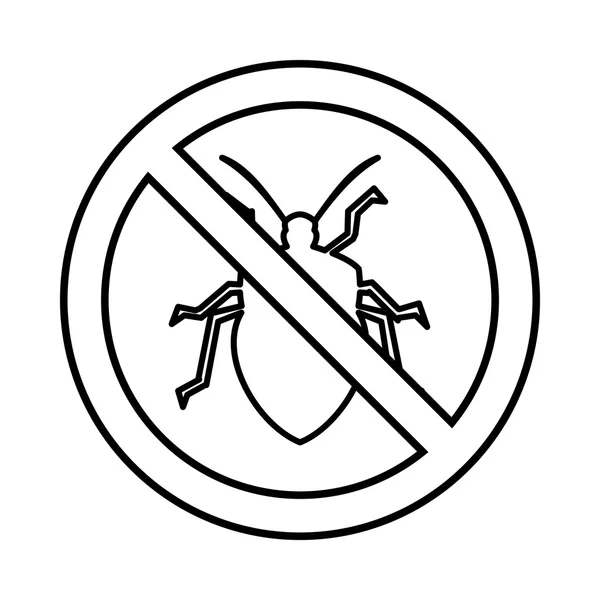 Kein Bugzeichen-Symbol, Umrissstil — Stockvektor