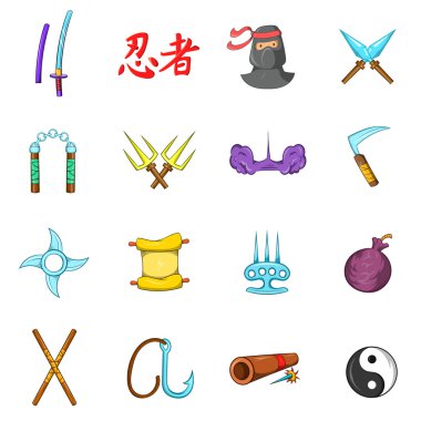 Ninja Icons set, karikatür tarzı