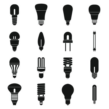 Ampul Icons set, basit tarzı