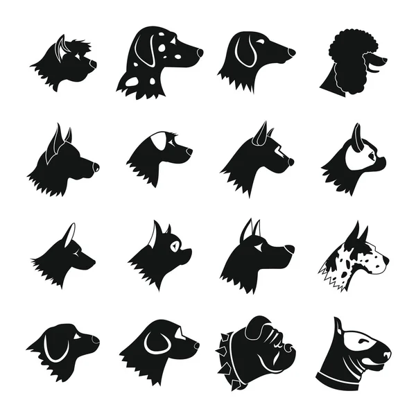 Conjunto de ícones do cão, estilo simples — Vetor de Stock