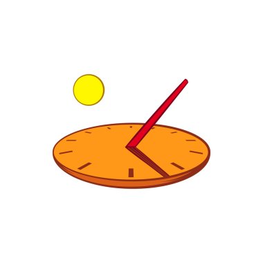 Sundial icon in cartoon style clipart