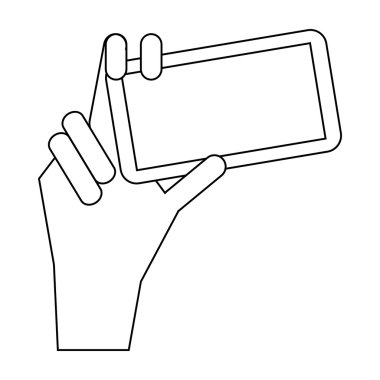 Elinde telefon simgesi, anahat stili