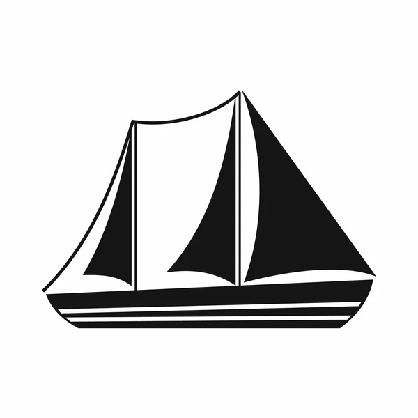 Jachta ikona, jednoduchý styl — Stockový vektor