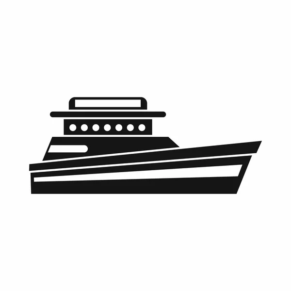 Grande icône de bateau à moteur, style simple — Image vectorielle