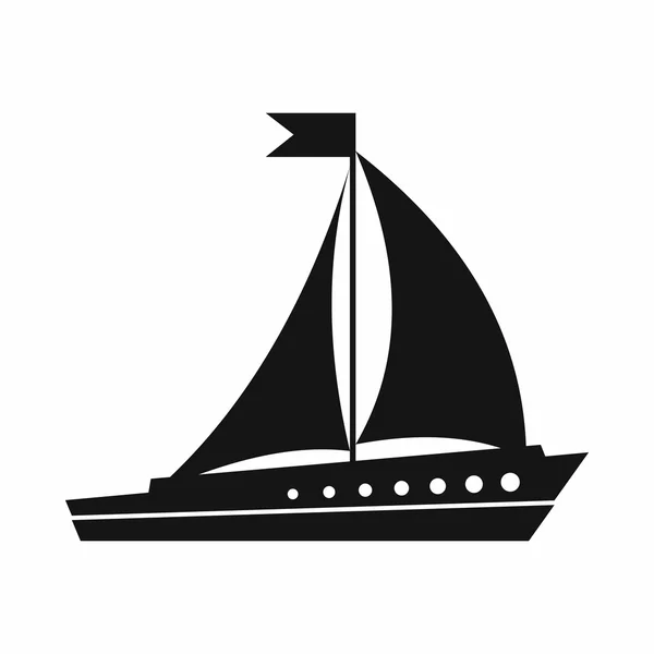 Ιστιοπλοΐα πλοίο εικονίδιο, απλό στυλ — Διανυσματικό Αρχείο