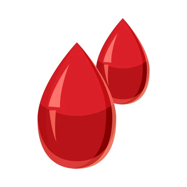Deux gouttes de sang icône, style dessin animé — Image vectorielle
