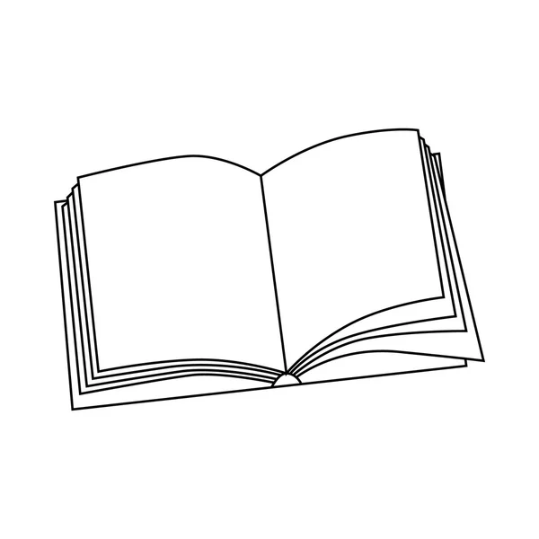 Icône du livre, style contour — Image vectorielle