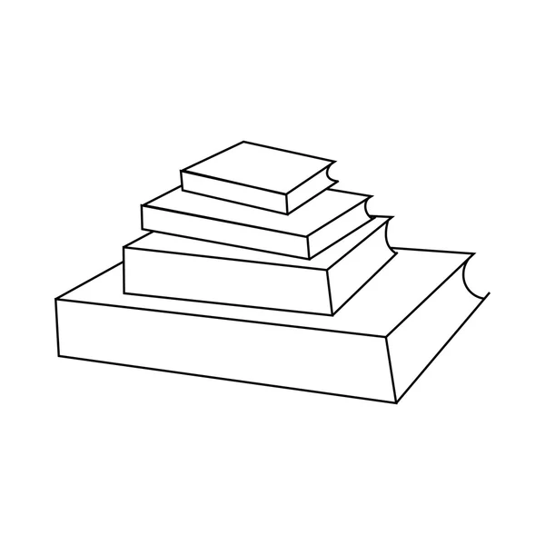 Högen med böcker ikon, dispositionsformat — Stock vektor