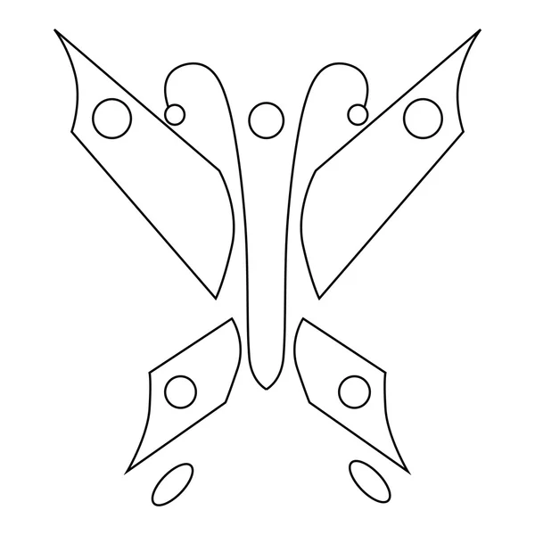 Icône papillon, style contour — Image vectorielle