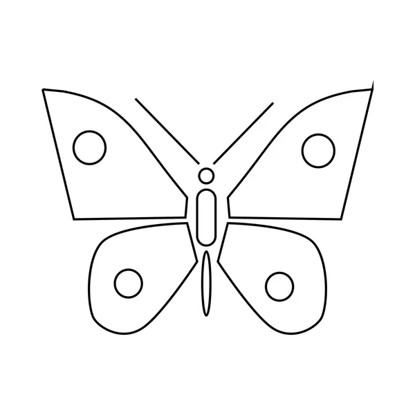 Иконка бабочки, стиль контура — стоковый вектор