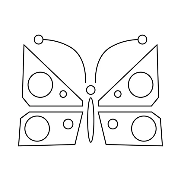 Icona a farfalla, stile contorno — Vettoriale Stock