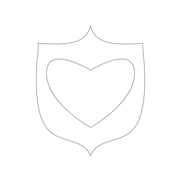 Ikonen med säkerhetssköld, dispositionsformat — Stock vektor