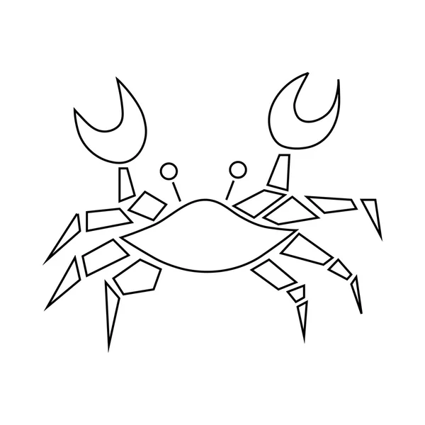 Crab icon, outline style — Stock Vector