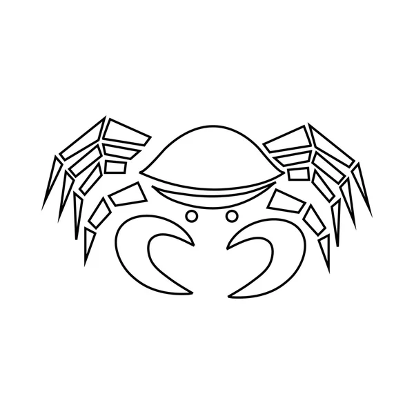 Crab icon, outline style — Stock Vector