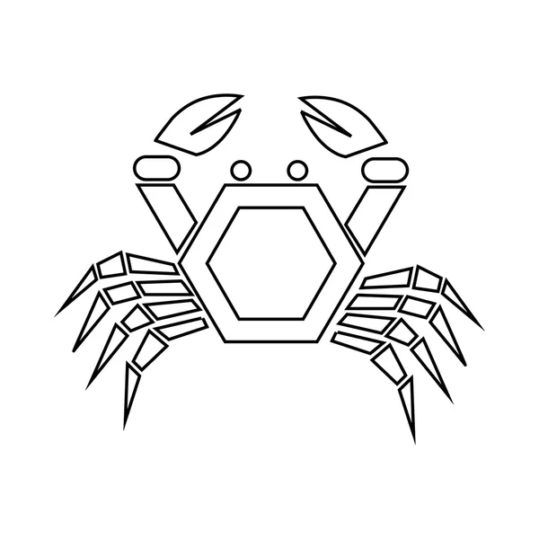 Krab pictogram, Kaderstijl — Stockvector